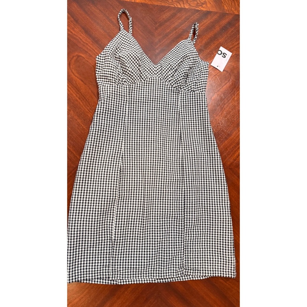 SO Black White Gingham Mini Dress Size 5 Sleeveless Cottagecore Picnic NWT